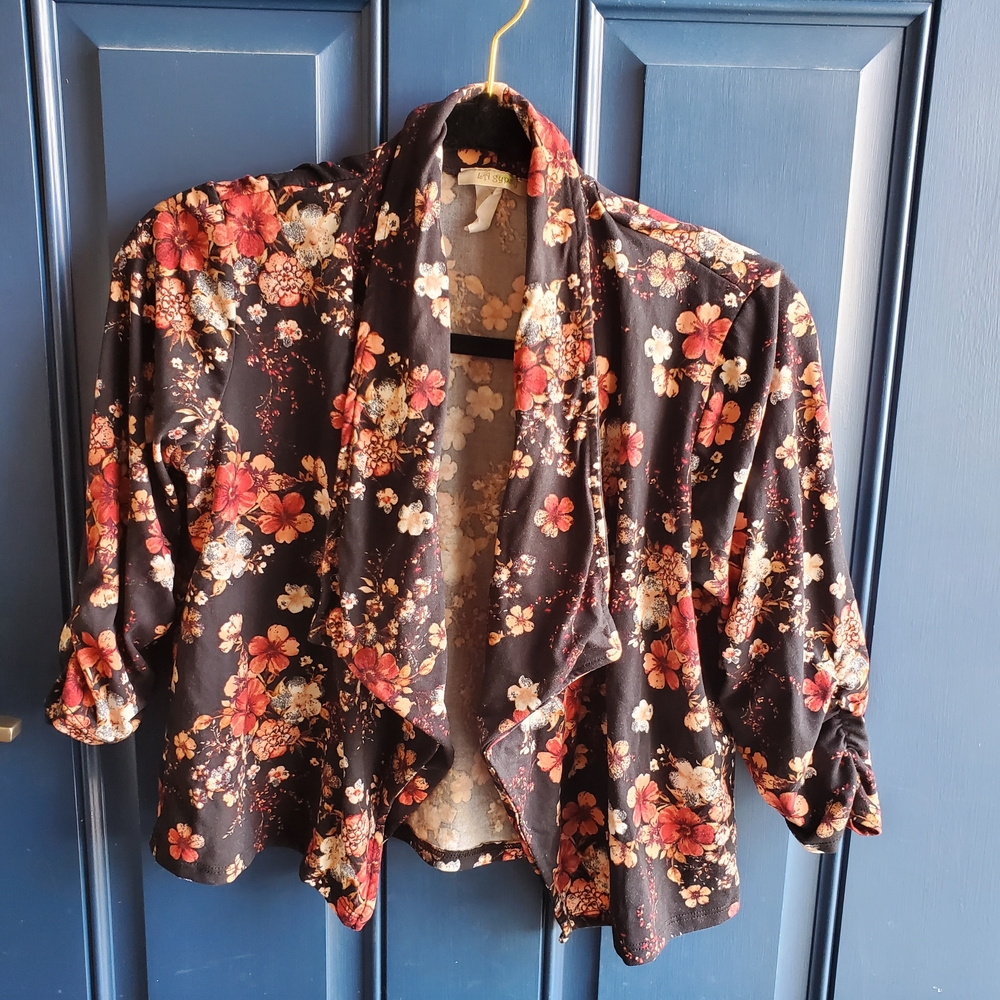 Floral Open Front Jacket
